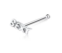 SEXY Silver Bone Nose Stud NSKD-321